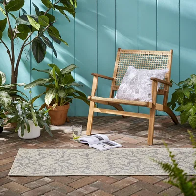 Dunelm Jasmine Indoor Outdoor Runner Grey