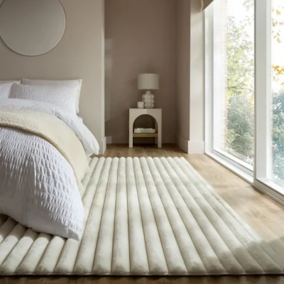 Dunelm Cord Faux Fur Rug
