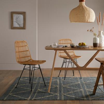 Dunelm Rhombi Rug Denim Blue