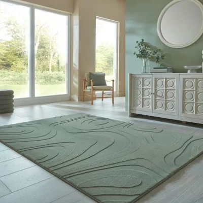 Dunelm Neve Abstract Faux Fur Wave Rug