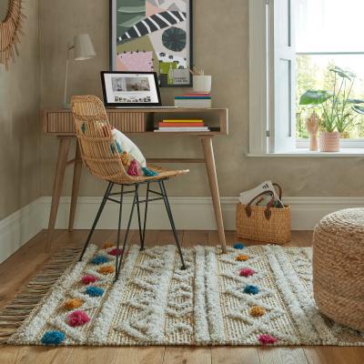 Dunelm Azami Jute Blend Rug Brown/Blue/White
