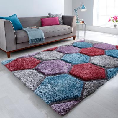 Dunelm Honeycomb Rug MultiColoured