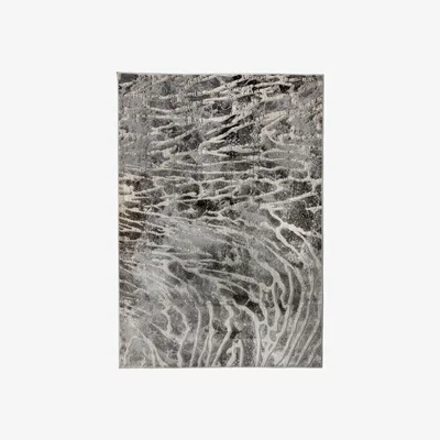 Dunelm Lyra Rug Silver, White and Grey
