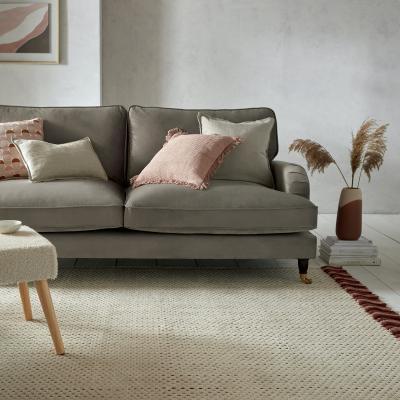 Dunelm Belen Hand Woven Rug Cream