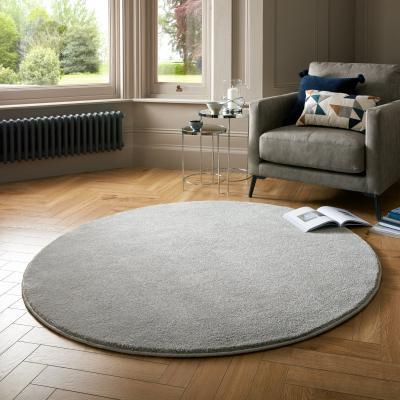 Dunelm Cali Circle Rug Silver