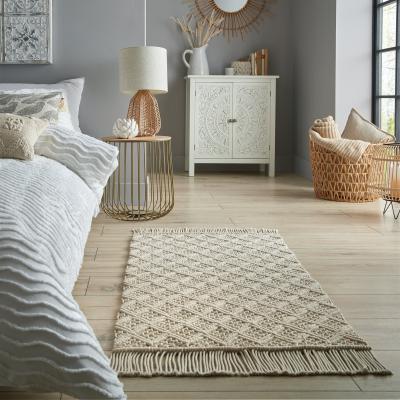 Dunelm Macrame Cotton 60cm x 110cm Rug Cream