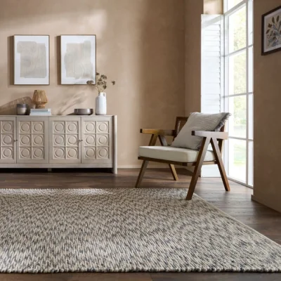 Dunelm Rian Chevron Wool Rug