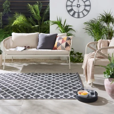 Dunelm Woven Trellis Indoor Outdoor Mat