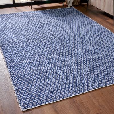 Dunelm Ikat Denim Rectangular Rug Denim Blue