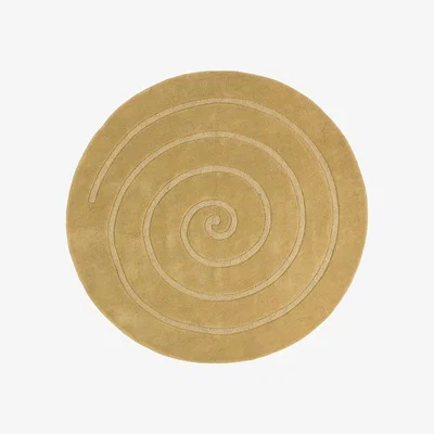 Dunelm Spiral Circle Rug Yellow