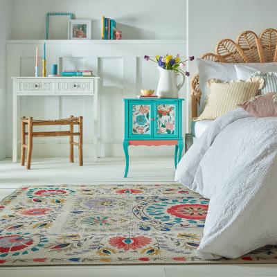 Dunelm Hani Floral Washable Rug MultiColoured