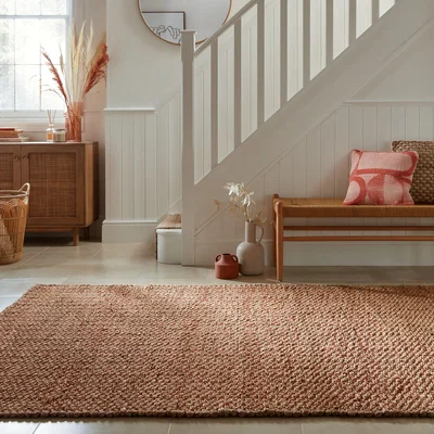 Dunelm Chunky Jute Woven Rug Chunky Jute Orange Umber