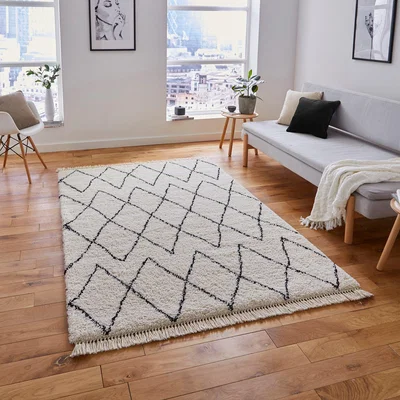 Dunelm Boho 8280 Rug Black and White