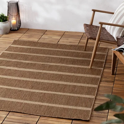 Dunelm Yard Tala Stripe Jute Effect Indoor Outdoor Rug
