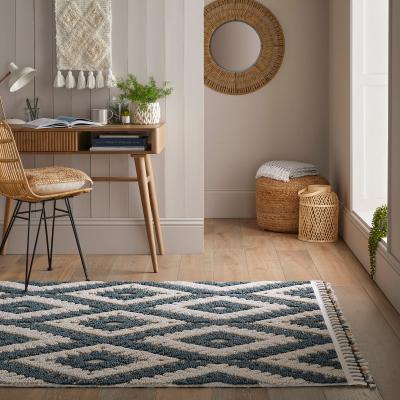 Dunelm Amezri Rug Blue/White