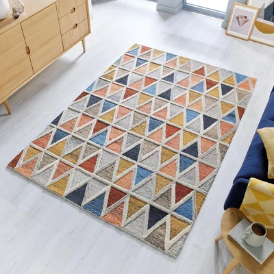Dunelm Moretz Geometric Rug MultiColoured