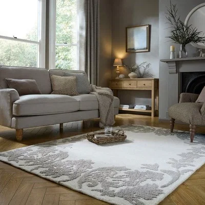 Dunelm Churchgate Mowsley Floral Wool Border Rug