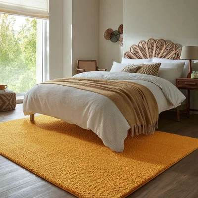 Dunelm Snuggle Washable Rug Navy