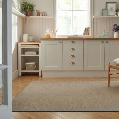Dunelm Diamond Jute Border Rug Pacific Blue
