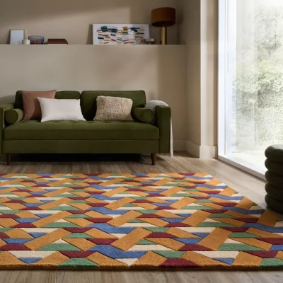 Dunelm Connect Geometric Wool Rug