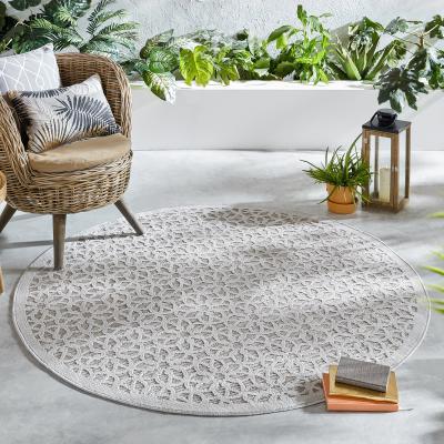 Dunelm Argento Silver Circle Geometric Indoor Outdoor Rug Silver and Brown