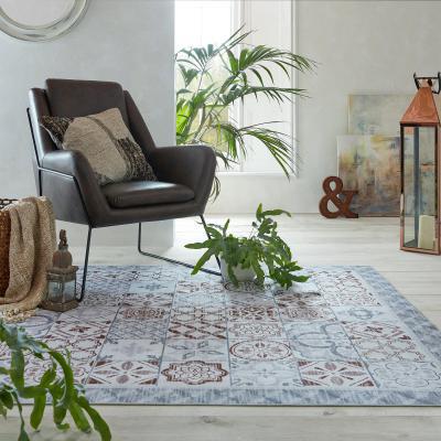 Dunelm Morton Washable Rug Black and white