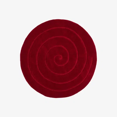 Dunelm Spiral Circle Rug Red