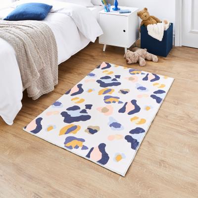 Dunelm Leopard Faux Fur Rug, 80 x 120cm Multi Coloured
