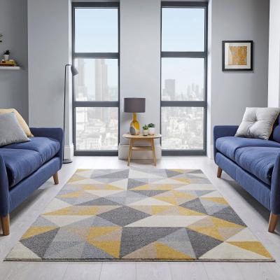 Dunelm Geo Squares Rug Geo Squares Ochre