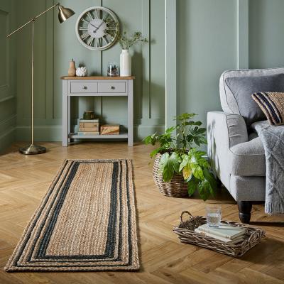 Dunelm Stanford Churchgate Border Jute Runner Stanford Border Natural and Navy