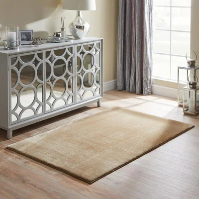 Dunelm Sophie Velvet Microplush Rug Sophie Natural