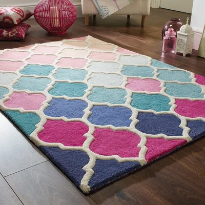 Dunelm Rosella Geometric Rug Purple