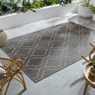 Dunelm Milan Indoor Outdoor Rug Grey and Beige