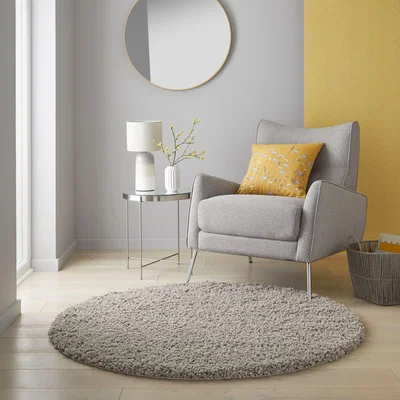 Dunelm Snuggle Washable Round Rug Grey