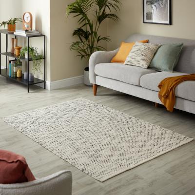 Dunelm Blossom Rug Black and white