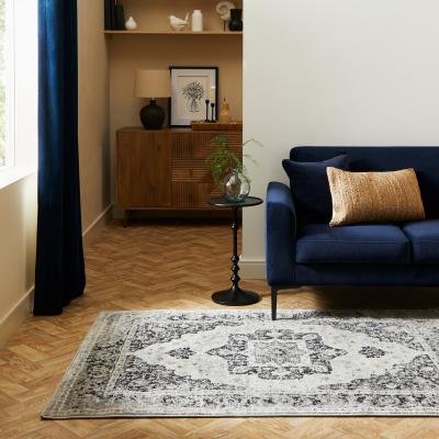Dunelm Traditional Grey Rug Grey