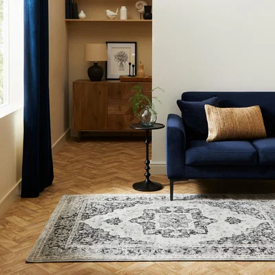 Dunelm Traditional Grey Rug Grey