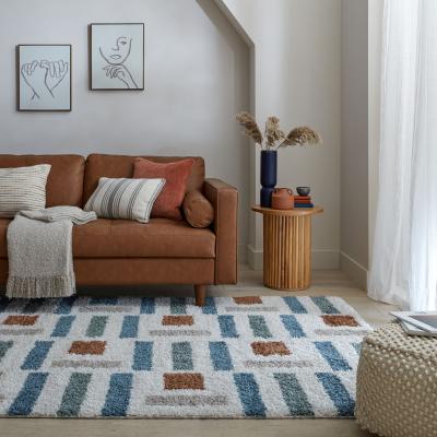 Dunelm Blocks Shaggy Rug MultiColoured