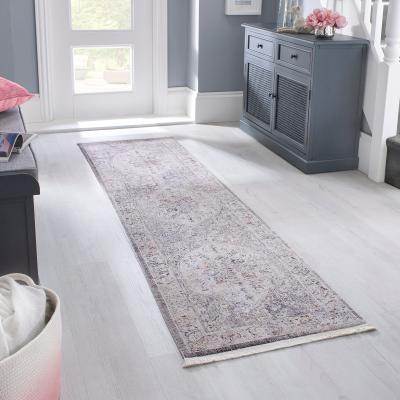 Dunelm Soraya Traditional Runner Silver, Blue and Yellow