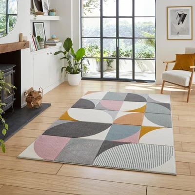 Dunelm Matrix Geometric Rug Grey