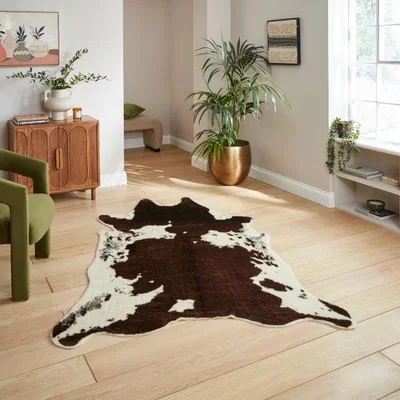Dunelm Faux Fur Cow Print Rug