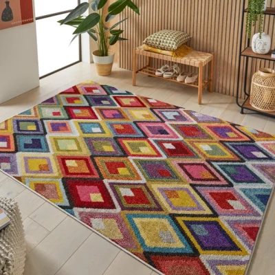 Dunelm Concept Looms Carnaval Modern Diamond Rug