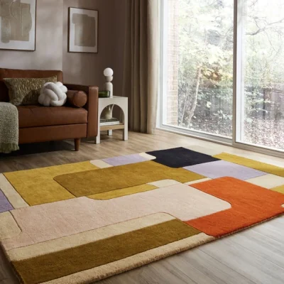 Dunelm Modern Geo Curve Edge Rug