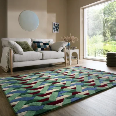 Dunelm Connect Geometric Wool Rug