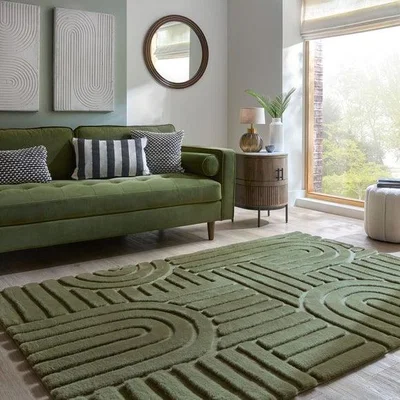 Dunelm Supersoft Lush Geometric Faux Fur Arch Rug