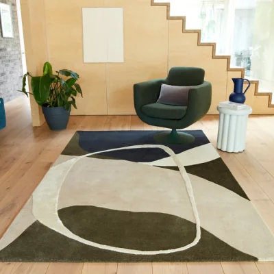 Dunelm Asiatic Matrix Signature Moss Wool Rug