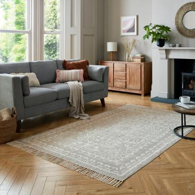 Dunelm Medallion Cotton Rug Medallion Cotton Grey