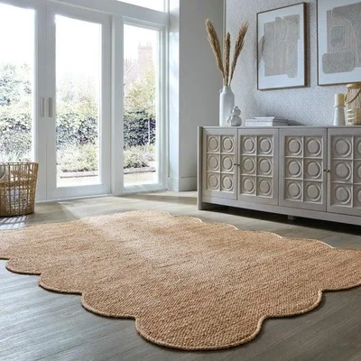 Dunelm Kesia Scallop Textured Jute Rug