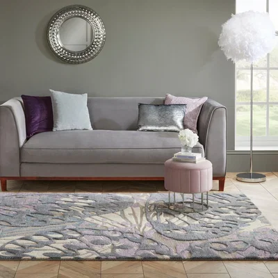 Dunelm Camilla Rug Purple and Grey