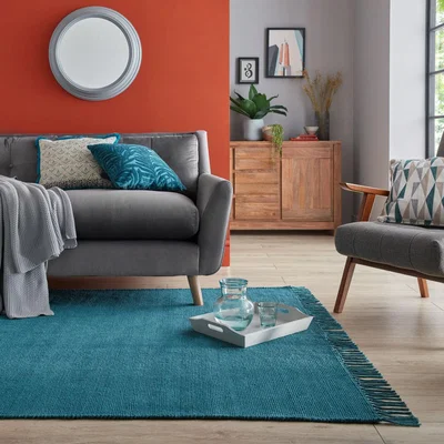 Dunelm Quinn Chenille Rug Quinn Peacock